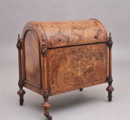 19th Century Burr Walnut and Marquetry Cellarette