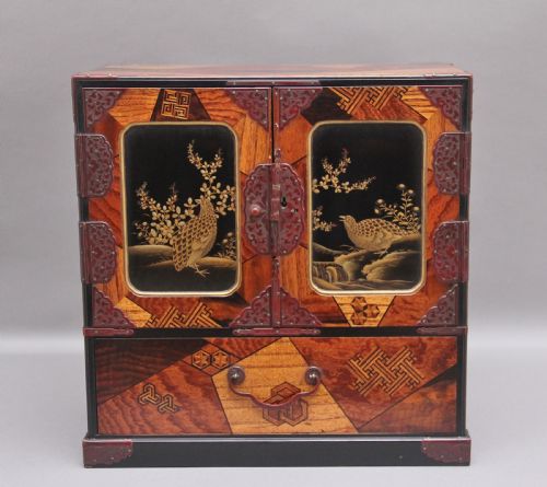 19th Century Japanese Parquetry Table Cabinet