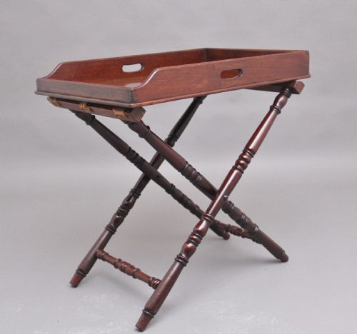A Lovely Quality Early 19th Century Mahogany Butlers Tray on Stand