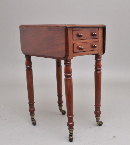 19th Century Mahogany Drop Leaf Side Table