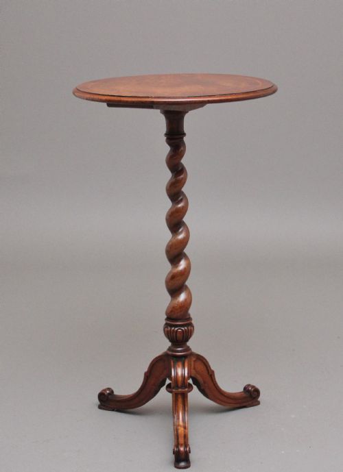19TH CENTURY WALNUT WINE OCCASIONAL TABLE STAMPED HOLLAND SON - ADDITIONAL PHOTO 1