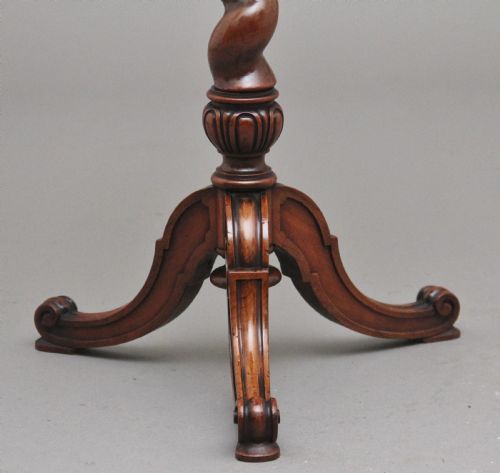 19TH CENTURY WALNUT WINE OCCASIONAL TABLE STAMPED HOLLAND SON - ADDITIONAL PHOTO 6