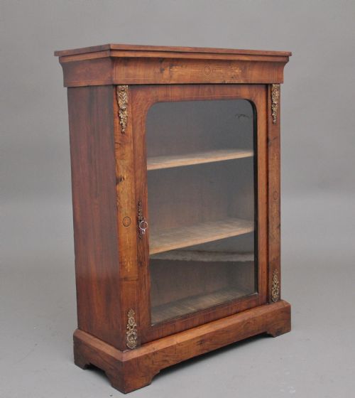 19TH CENTURY WALNUT AND MARQUETRY PIER CABINET - ADDITIONAL PHOTO 1