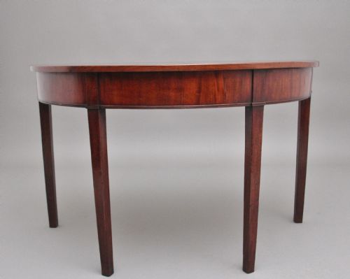 19th Century Mahogany Demi Lune Console Table