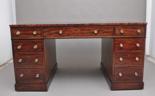Early 19th Century Antique Mahogany Partners Desk