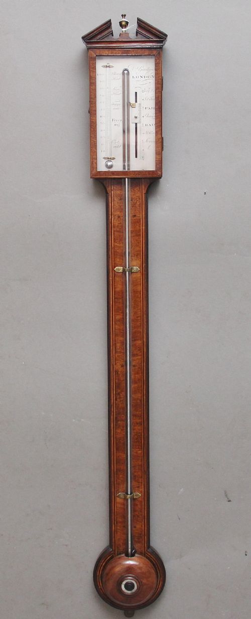 A Fabulous Quality Early 19th Century Mahogany Stick Barometer by Girolimo of London