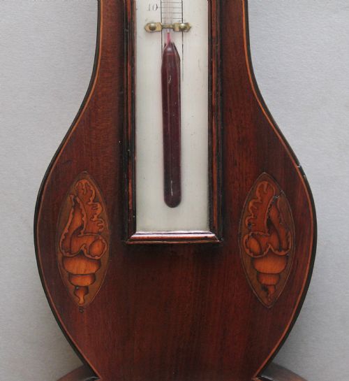 19TH CENTURY INLAID MAHOGANY BANJO BAROMETER BY L CASATELLI OF LIVERPOOL - ADDITIONAL PHOTO 3