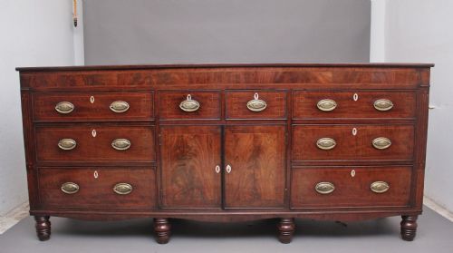 Large Early 19th Century Mahogany and Boxwood Strung Dresser Base