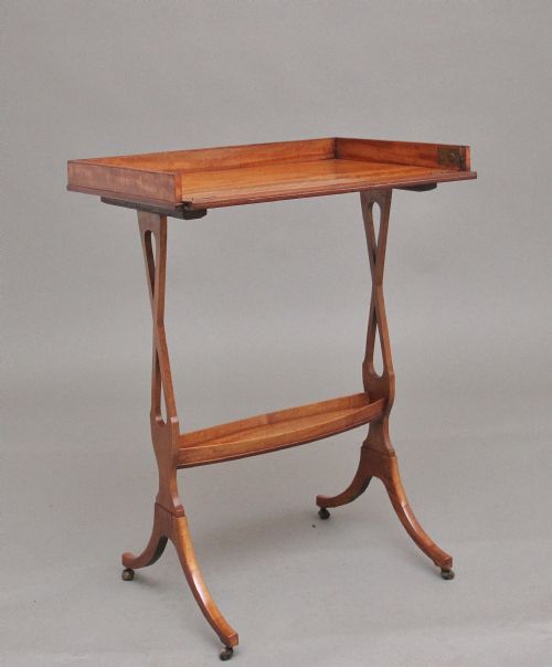 19TH CENTURY SHERATON REVIVAL SATINWOOD SERVING TABLE - ADDITIONAL PHOTO 1