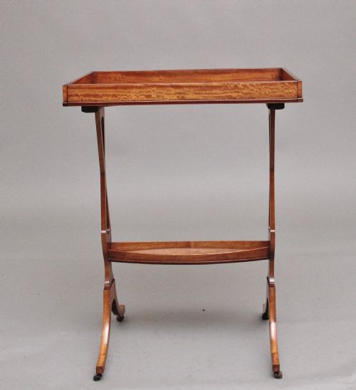 19TH CENTURY SHERATON REVIVAL SATINWOOD SERVING TABLE - ADDITIONAL PHOTO 2