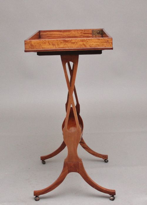 19TH CENTURY SHERATON REVIVAL SATINWOOD SERVING TABLE - ADDITIONAL PHOTO 8