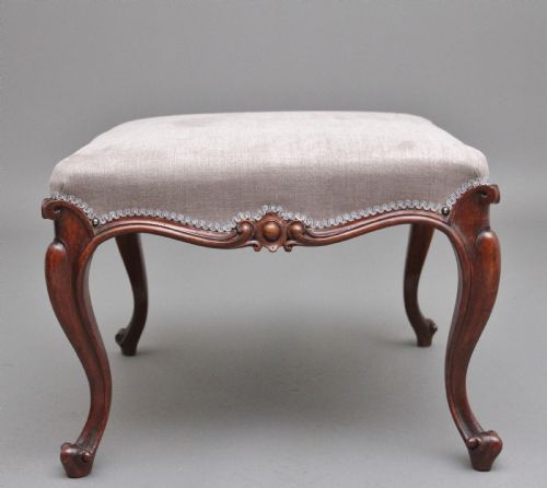 19TH CENTURY VICTORIAN WALNUT STOOL - ADDITIONAL PHOTO 1