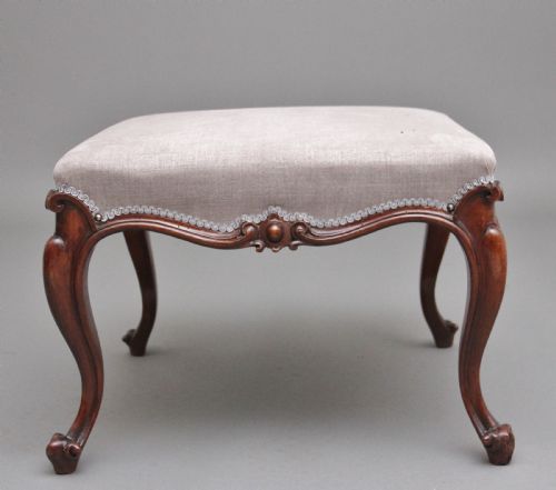 19TH CENTURY VICTORIAN WALNUT STOOL - ADDITIONAL PHOTO 2