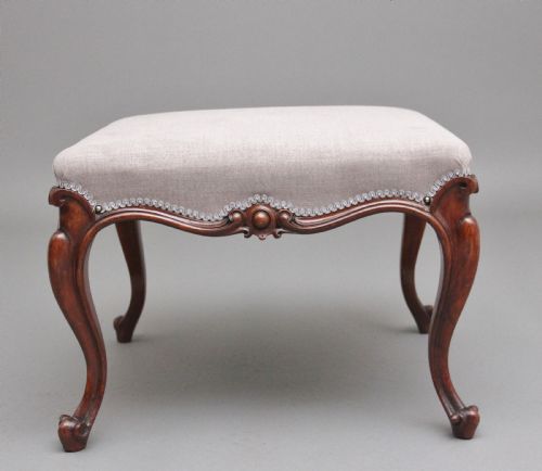 19TH CENTURY VICTORIAN WALNUT STOOL - ADDITIONAL PHOTO 4