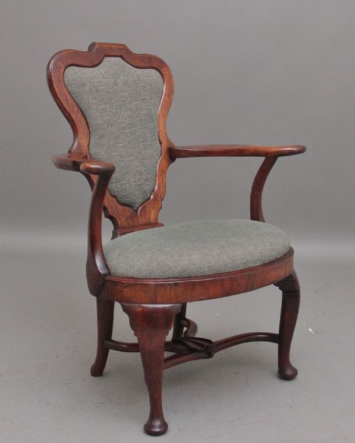 A Fabulous Quality and Very Rare George II Walnut Armchair