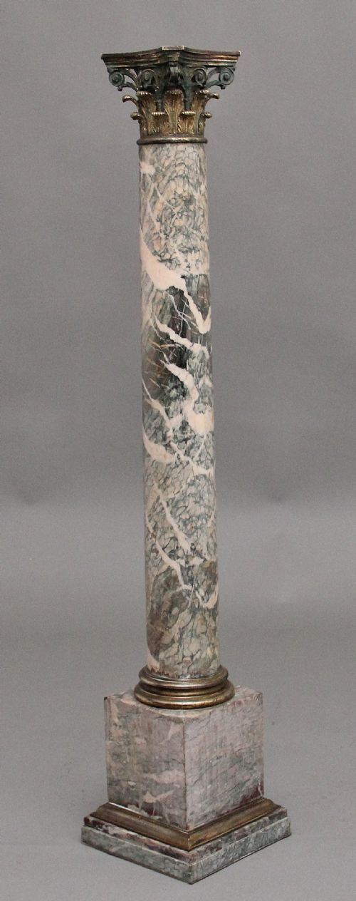 Early 19th Century Marble and Brass Column from the Regency Era