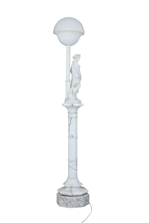 EARLY 20TH CENTURY SWEDISH ALABASTER FIGURAL LAMP - ADDITIONAL PHOTO 2