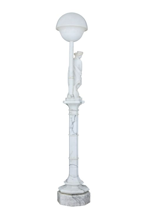EARLY 20TH CENTURY SWEDISH ALABASTER FIGURAL LAMP - ADDITIONAL PHOTO 3