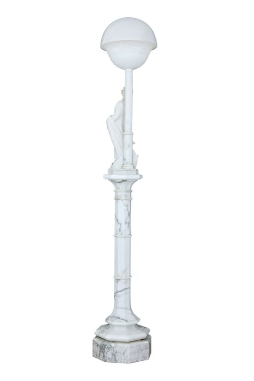 EARLY 20TH CENTURY SWEDISH ALABASTER FIGURAL LAMP - ADDITIONAL PHOTO 4