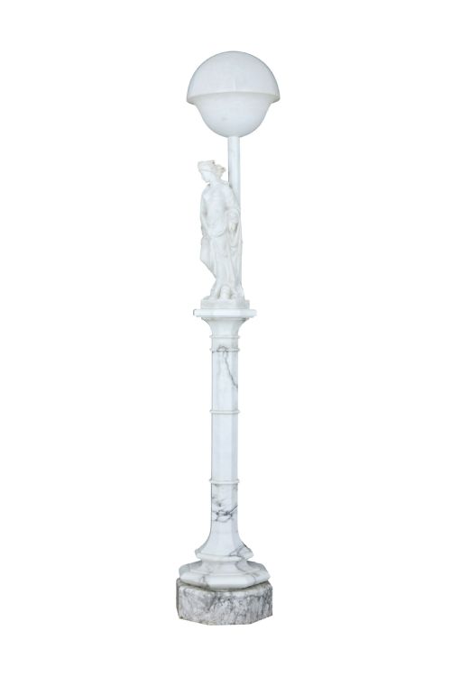 EARLY 20TH CENTURY SWEDISH ALABASTER FIGURAL LAMP - ADDITIONAL PHOTO 6