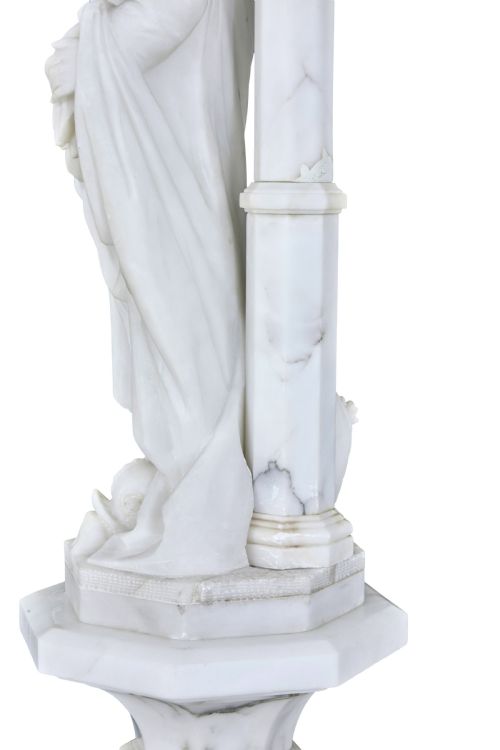 EARLY 20TH CENTURY SWEDISH ALABASTER FIGURAL LAMP - ADDITIONAL PHOTO 10