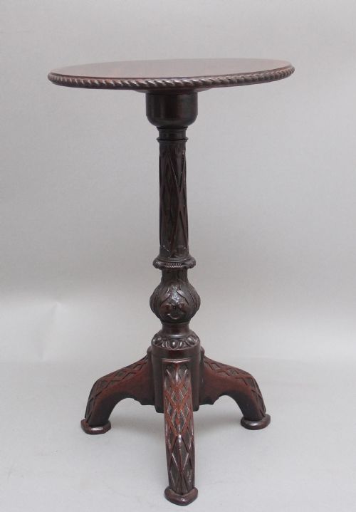 19th Century Carved Mahogany Tripod Table