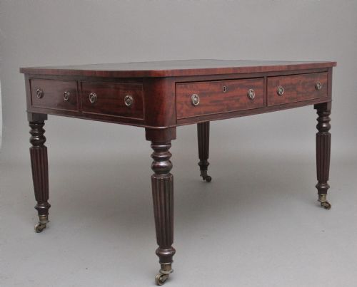 19th Century Mahogany Partners Writing Table