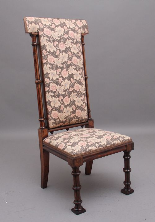 EARLY 19TH CENTURY ROSEWOOD CHAIR IN THE GOTHIC STYLE