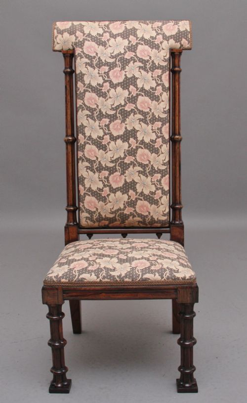 EARLY 19TH CENTURY ROSEWOOD CHAIR IN THE GOTHIC STYLE - ADDITIONAL PHOTO 4