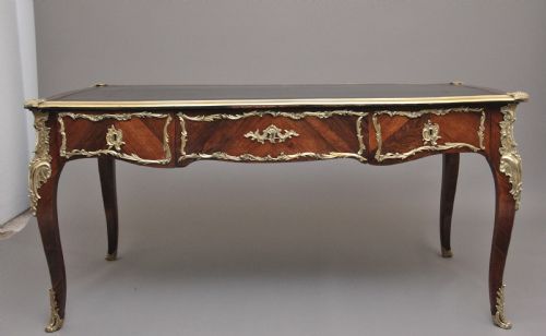 A Superb Quality 19th Century French Kingwood and Ormolu Mounted Bureau-plat Desk