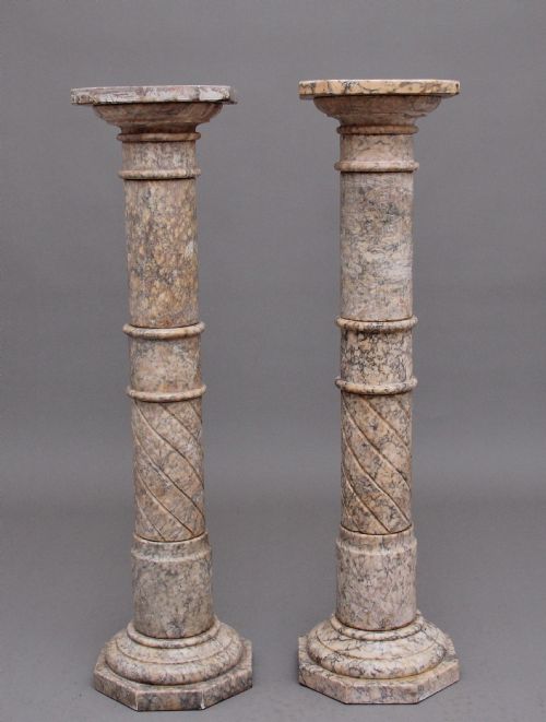 Pair Early 20th Century Italian Pedestal Columns