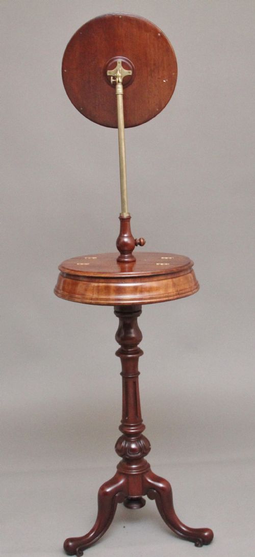 19TH CENTURY MAHOGANY TELESCOPIC SHAVING MIRROR - ADDITIONAL PHOTO 1