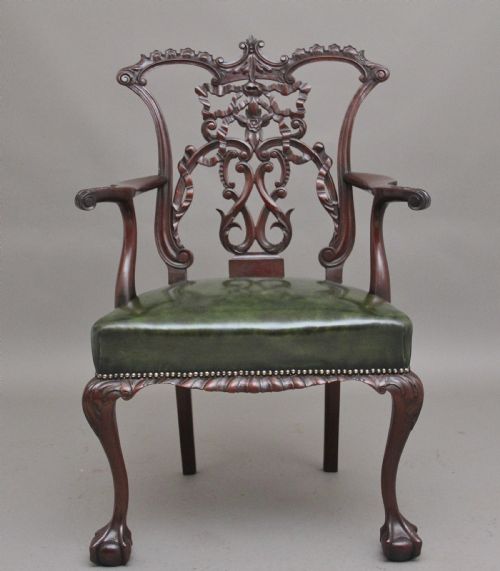 EARLY 20TH CENTURY CHIPPENDALE STYLE ARMCHAIR - ADDITIONAL PHOTO 2