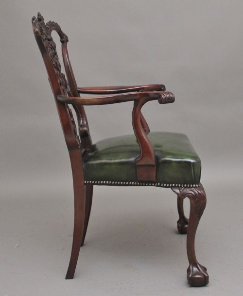 EARLY 20TH CENTURY CHIPPENDALE STYLE ARMCHAIR - ADDITIONAL PHOTO 3