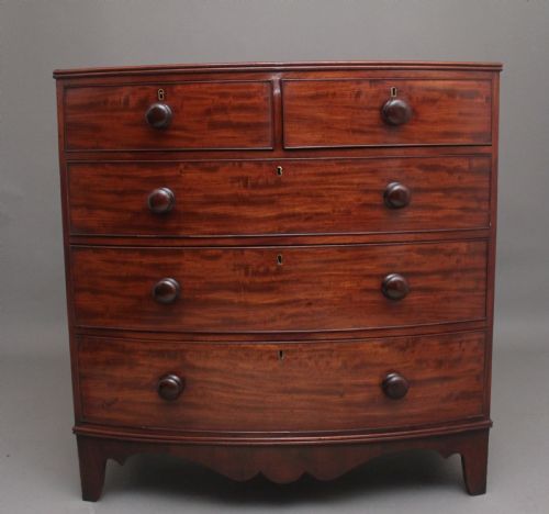 Early 19th Century Mahogany Bowfront Chest of Drawers