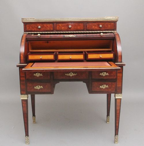 19TH CENTURY FRENCH KINGWOOD CYLINDER DESK - ADDITIONAL PHOTO 2