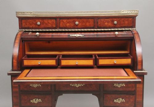 19TH CENTURY FRENCH KINGWOOD CYLINDER DESK - ADDITIONAL PHOTO 4