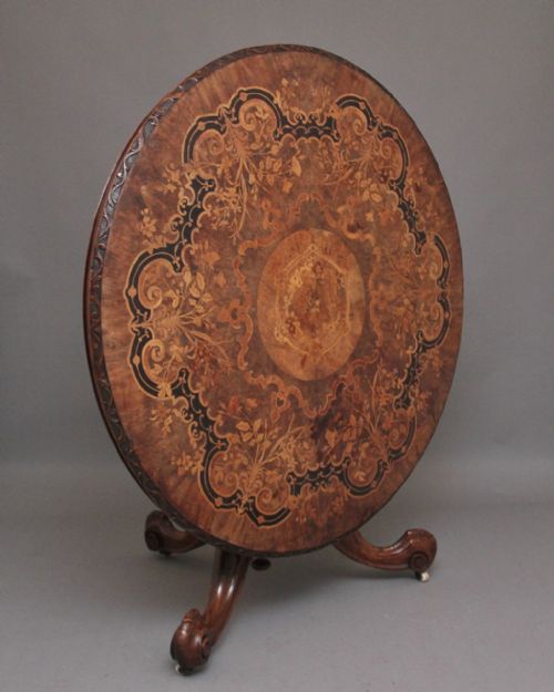 19TH CENTURY WALNUT AND MARQUETRY CENTRE TABLE