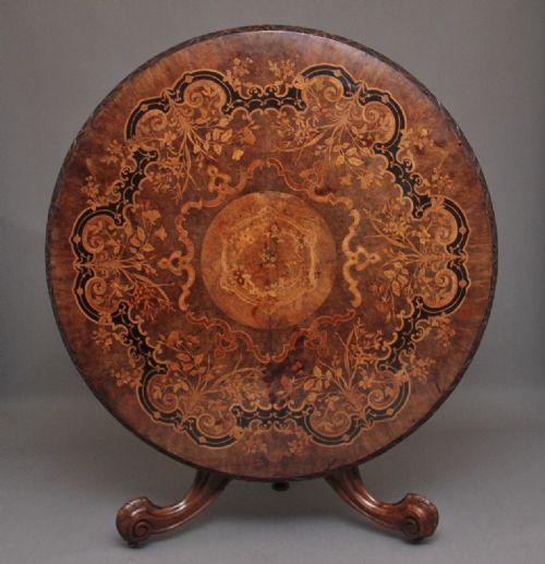 19TH CENTURY WALNUT AND MARQUETRY CENTRE TABLE - ADDITIONAL PHOTO 1