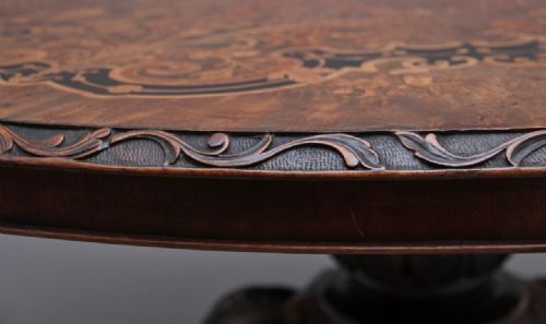 19TH CENTURY WALNUT AND MARQUETRY CENTRE TABLE - ADDITIONAL PHOTO 8