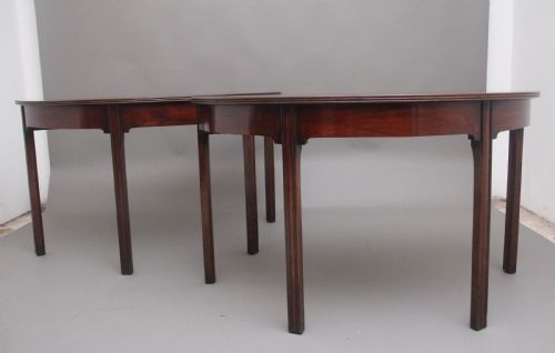 A Fine Pair of Early 19th Century Mahogany Demi-lune Console Tables