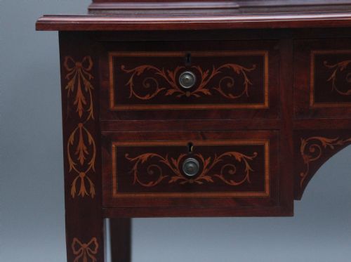 19TH CENTURY MAHOGANY INLAID WRITING DESK - ADDITIONAL PHOTO 11