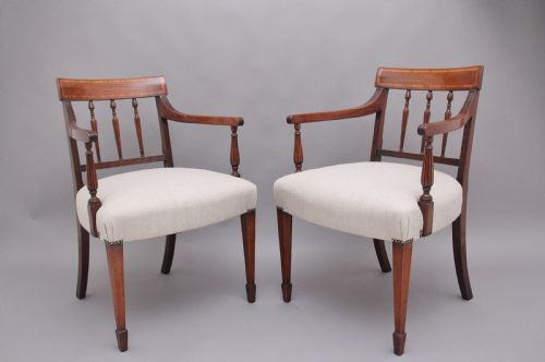 Pair of 19th Century Mahogany Armchairs