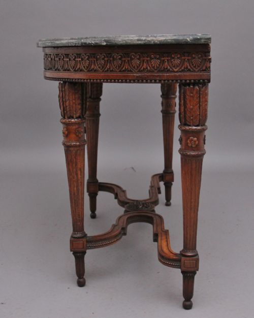 EARLY 19TH CENTURY WALNUT AND MARBLE TOP CONSOLE TABLE - ADDITIONAL PHOTO 3