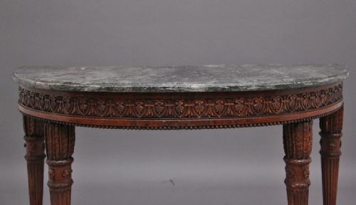 EARLY 19TH CENTURY WALNUT AND MARBLE TOP CONSOLE TABLE - ADDITIONAL PHOTO 6