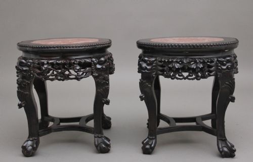 A PAIR OF 19TH CENTURY ANTIQUE CHINESE CARVED HARDWOOD TABLES - ADDITIONAL PHOTO 4