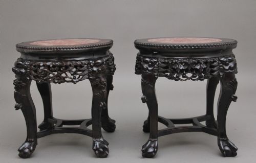 A PAIR OF 19TH CENTURY ANTIQUE CHINESE CARVED HARDWOOD TABLES - ADDITIONAL PHOTO 5