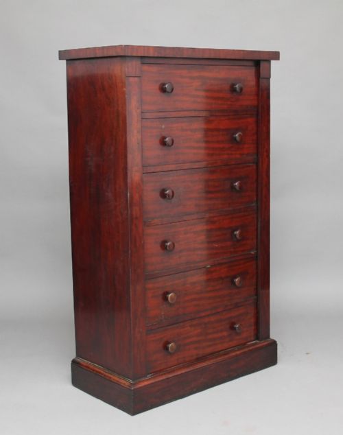 19TH CENTURY MAHOGANY WELLINGTON CHEST - ADDITIONAL PHOTO 1