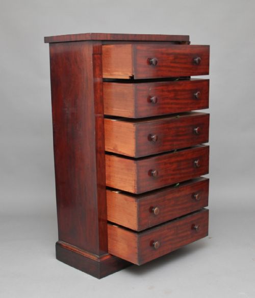 19TH CENTURY MAHOGANY WELLINGTON CHEST - ADDITIONAL PHOTO 2