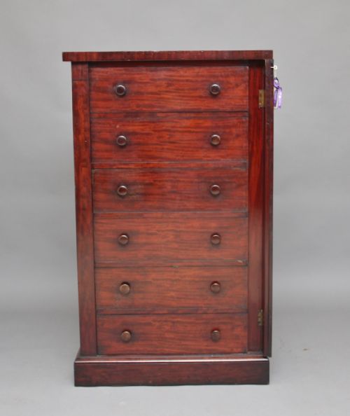 19TH CENTURY MAHOGANY WELLINGTON CHEST - ADDITIONAL PHOTO 5